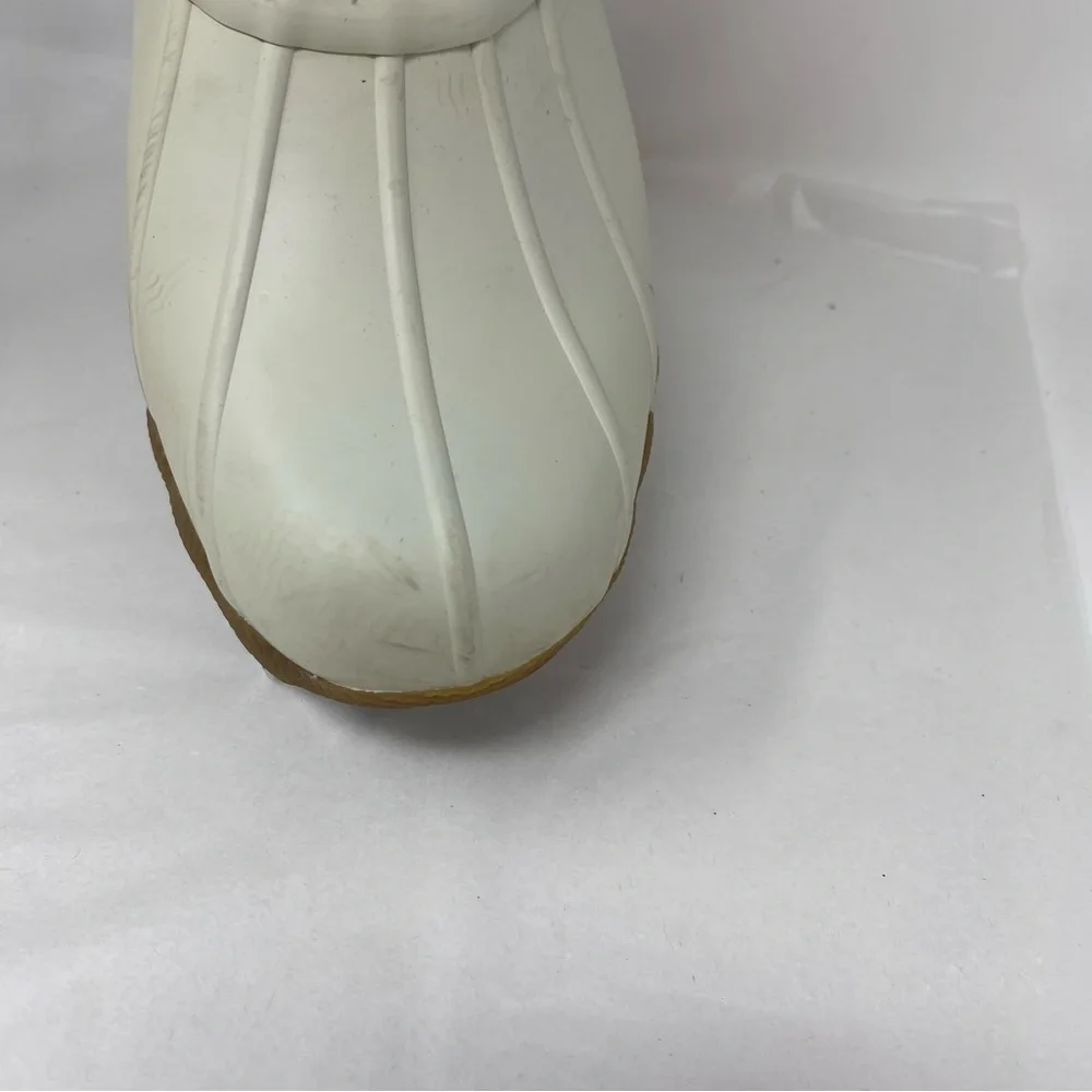 Sperry Saltwater Ivory Gold Waterproof Fleece Duck Boots Sz 6